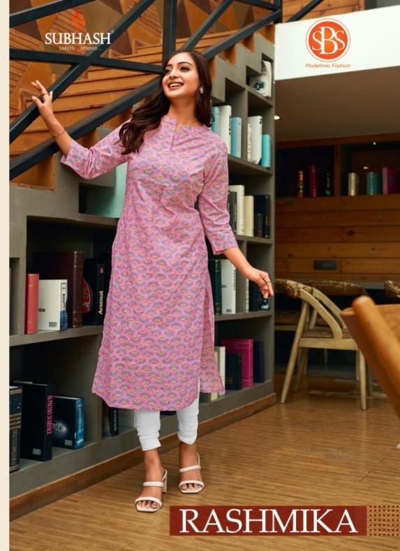 rashmika by sbs subhash cotton readymade fancy long kurti 