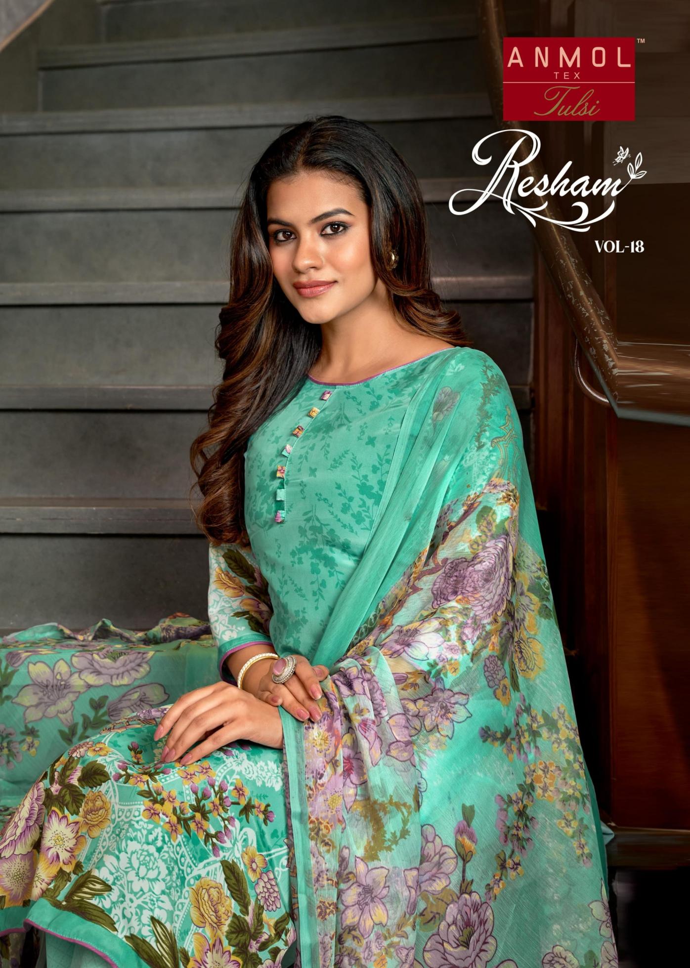 resham vol 18 by anmol tex french crape attractive dress materials 