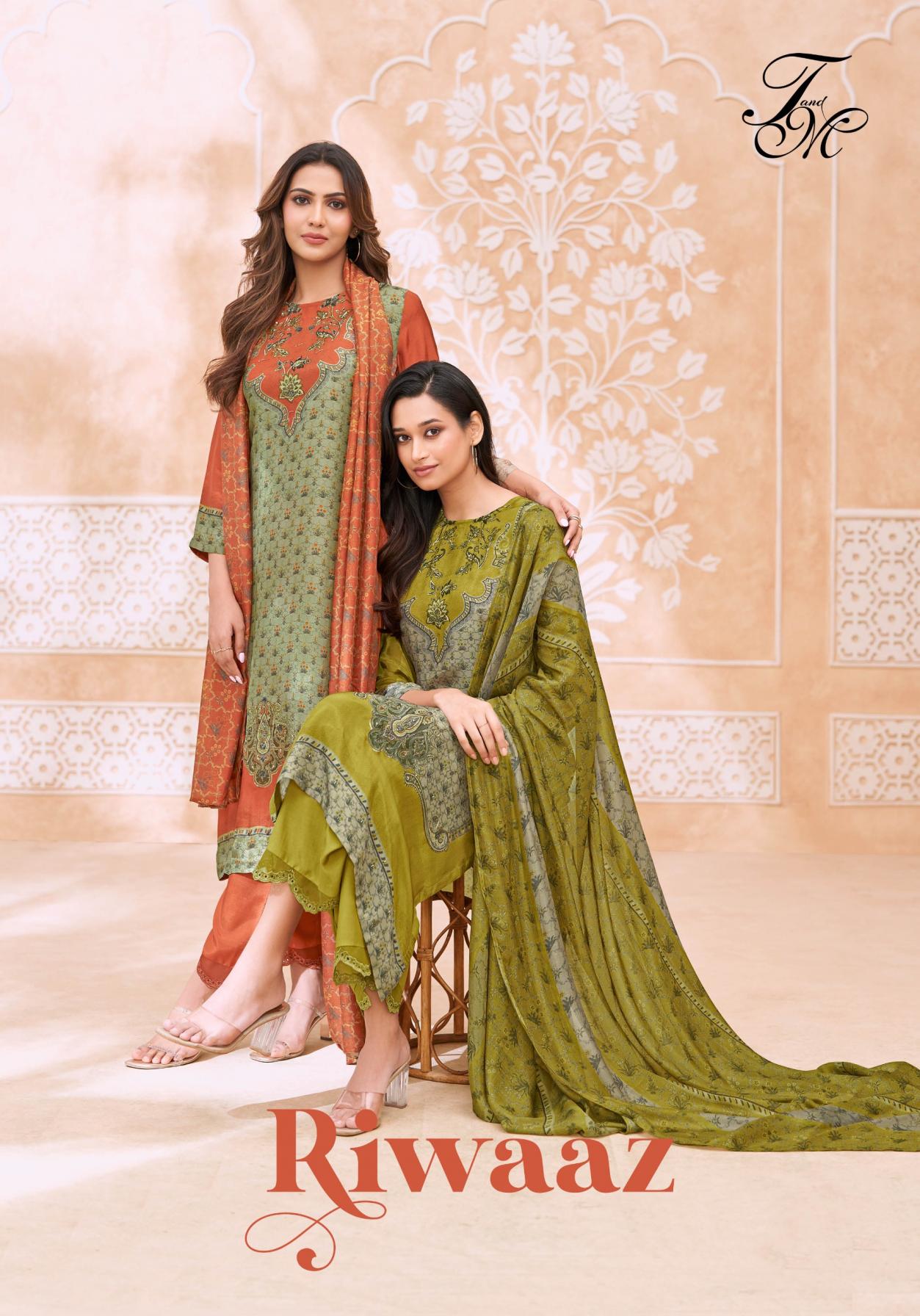 riwaaz by t&m designer pure ho silk modern pakistani suits 