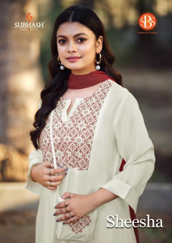 sheesha by sbs subhash rayon dyed fully stitch 3pcs dress