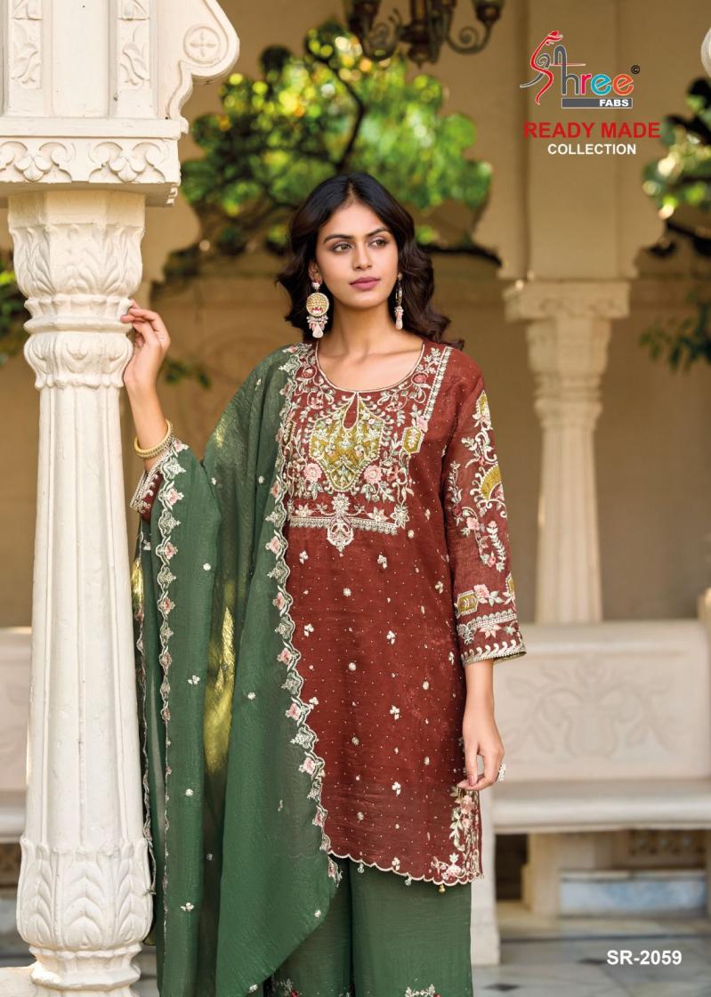 shree fabs 2059 currnchy silk lining hit design pakistani plazzo suit 