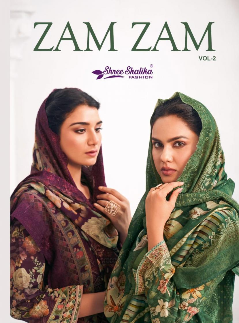 shree shalika fashion zam zam vol 2 cotton lawn pretty unstitch suits 
