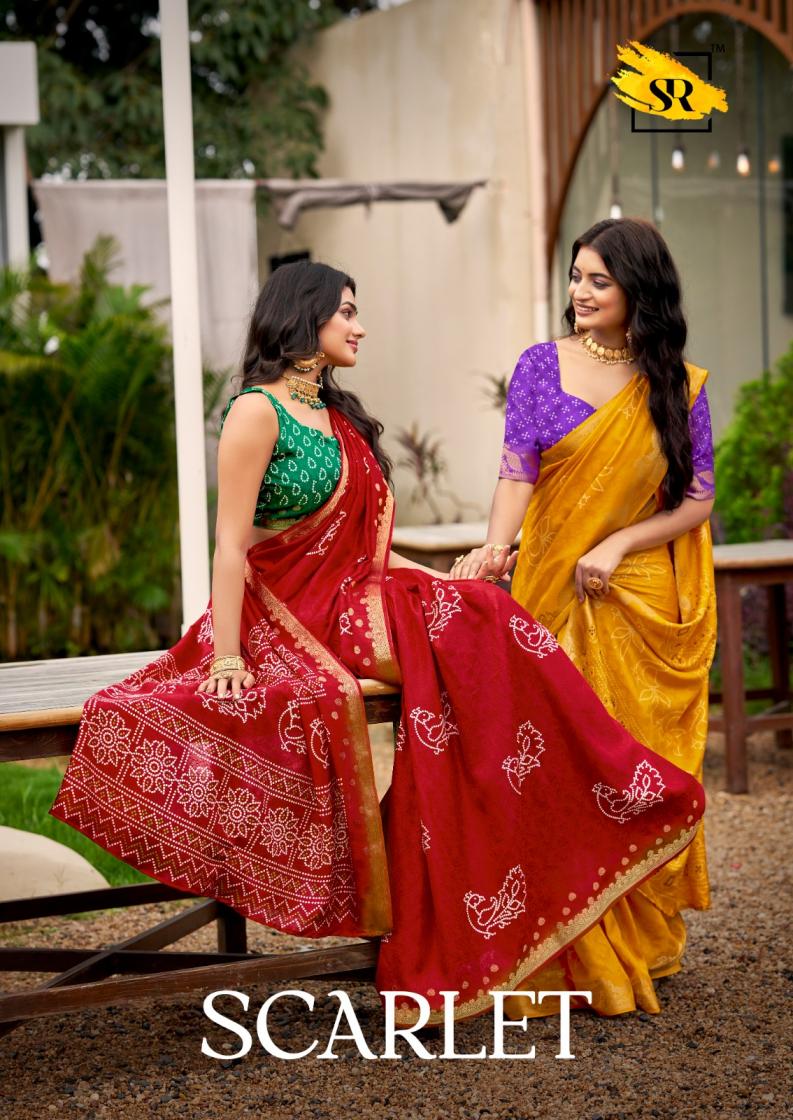 sr presents scarlet jacquard classic look saree for womens 