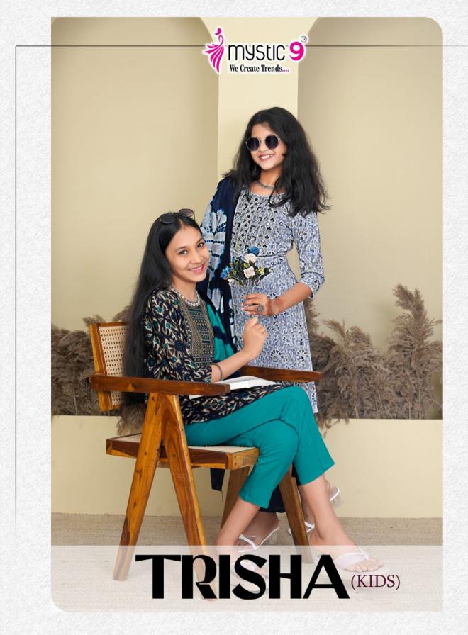 trisha vol 1 by mystic9 readymade rayon gorgeous look kids combo dress