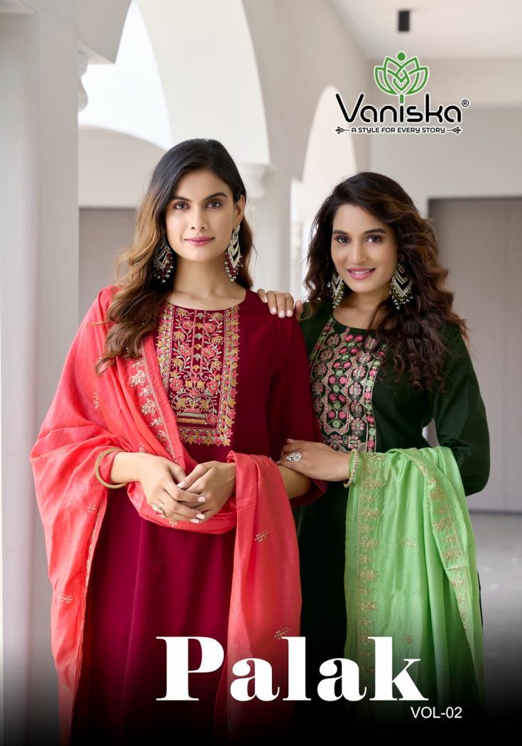 vaniska colourpix palak vol 2 vetikan silk readymade gorgeous big size 3pcs dress