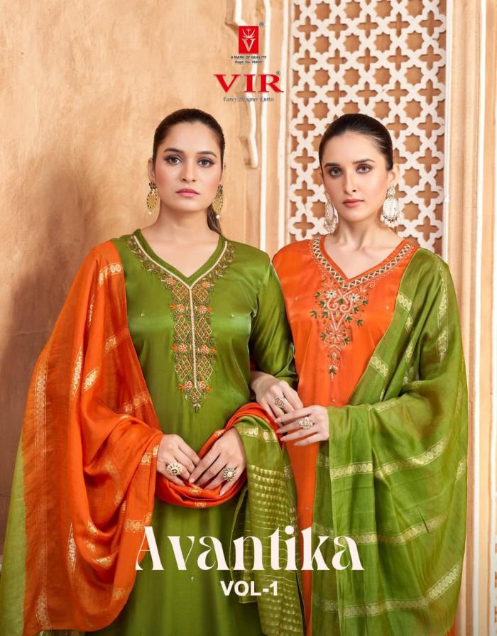 vir launch avantika vol 1 glass roman full stitch suits 