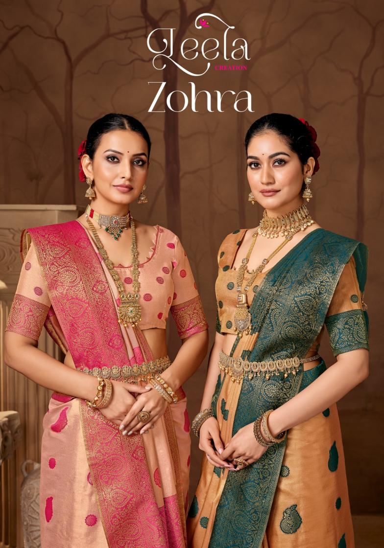 zohra by leela creation dyed silk weaving work luxurious silk sarees 