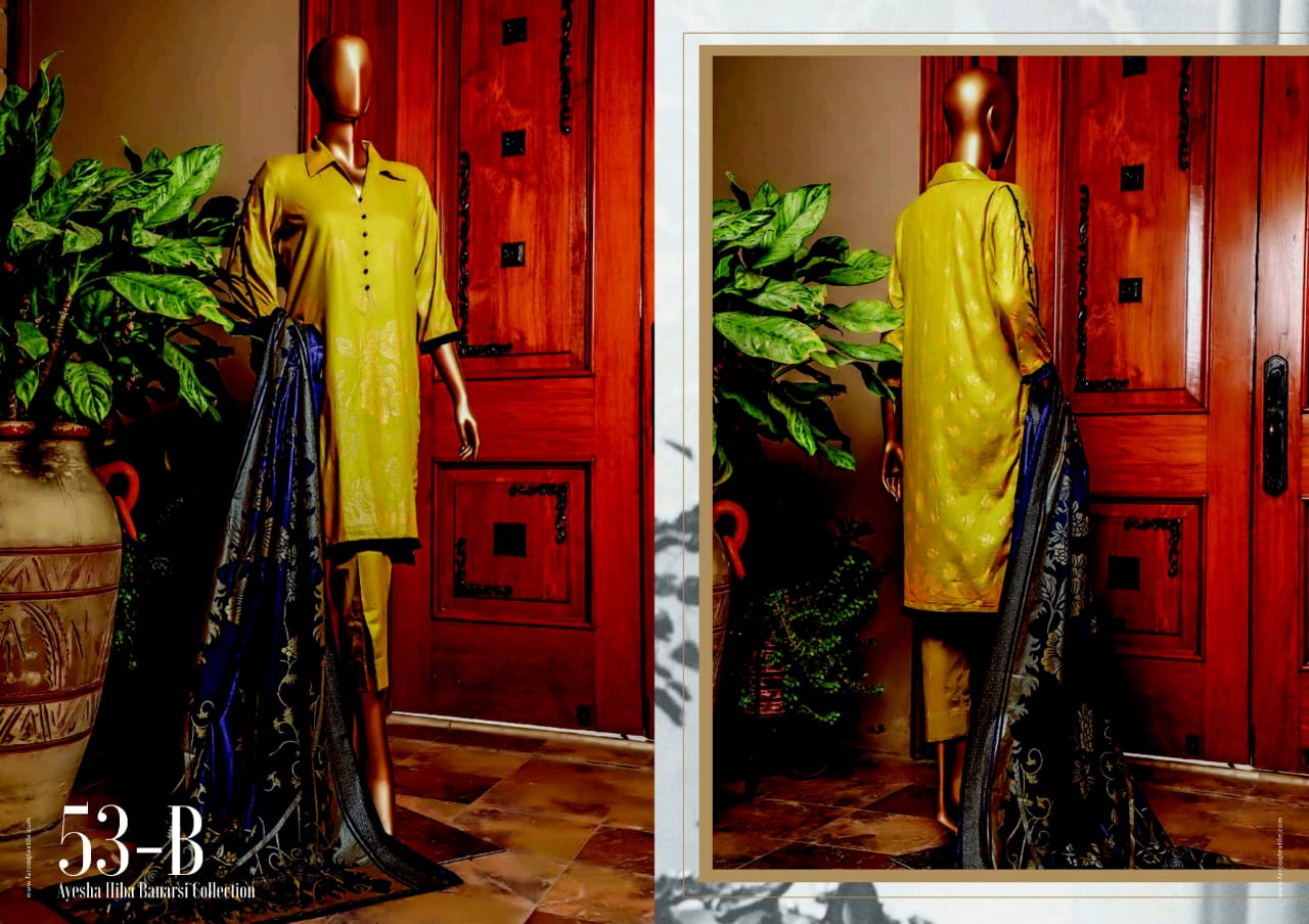 Farooq Textile Moosajee Ayesha Hiba Banarasi Printed Lawn Original