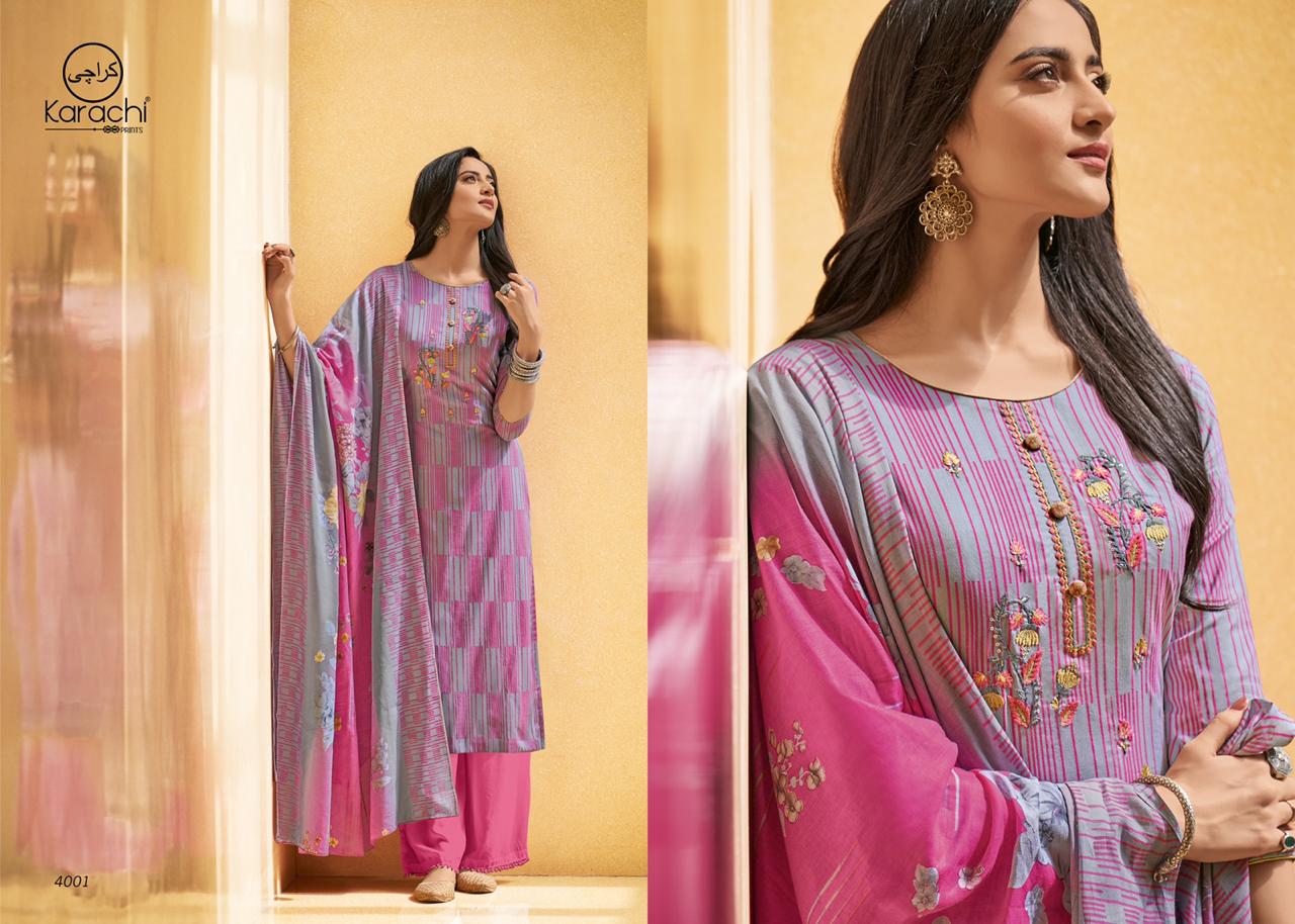 Kesar Karachi Kaabil Present Nargis Lawn Elegant Embroidery Salwar Suit ...