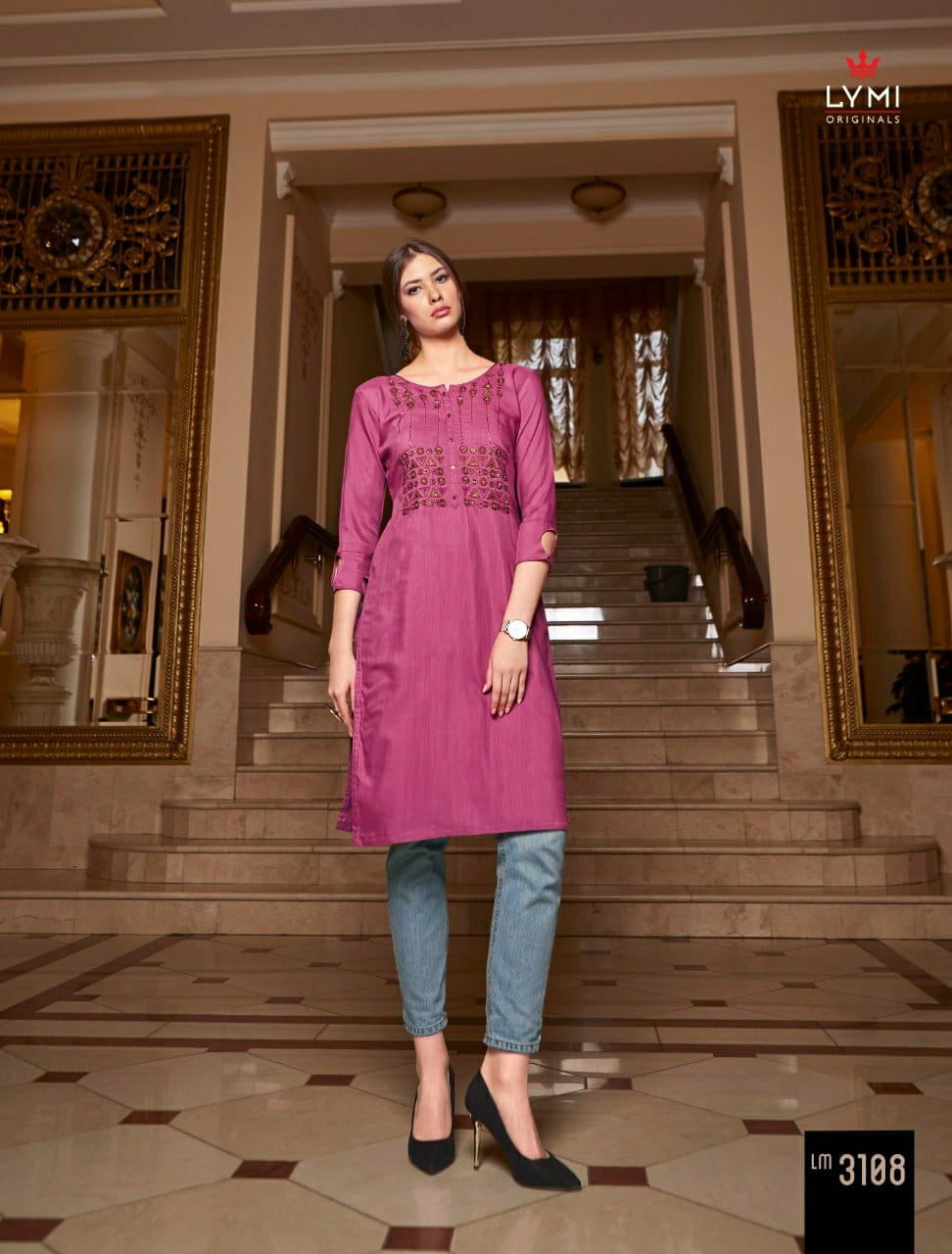 Lymi By Kessi Vibrant Slub Silk Rayon Casual Wear Stylish Top Collections