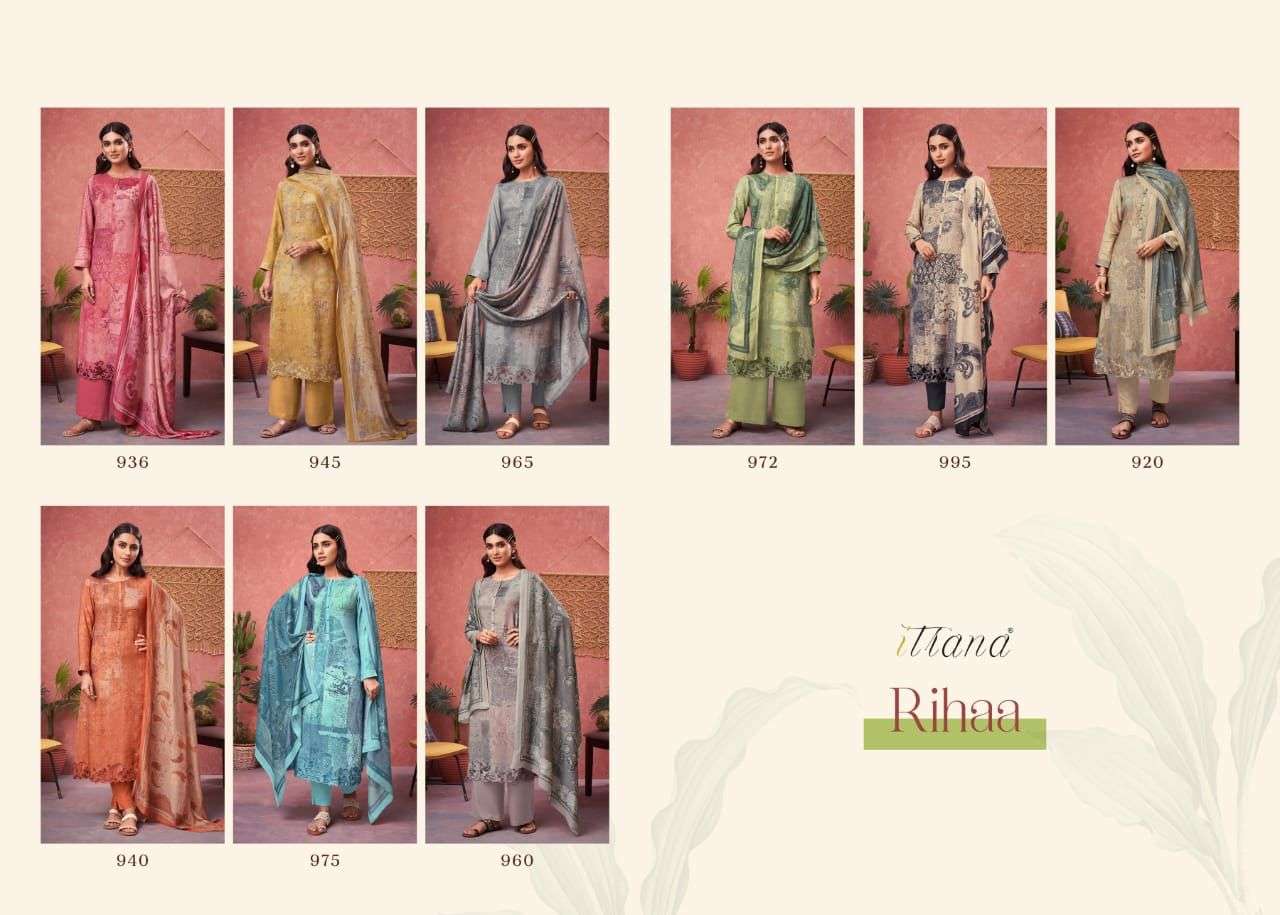 itrana rihaa printed pashmina fancy dress materials