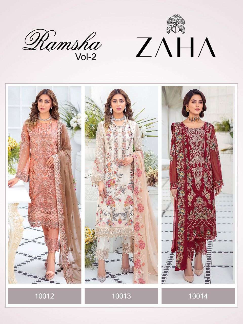 zaha ramsha vol 2 pakistani dress design in embroidery