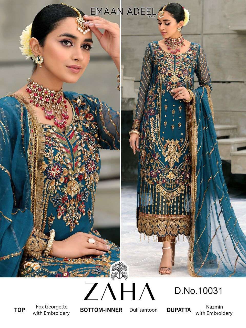 zaha emaan adeel vol 2 pakistani dresses embroidery
