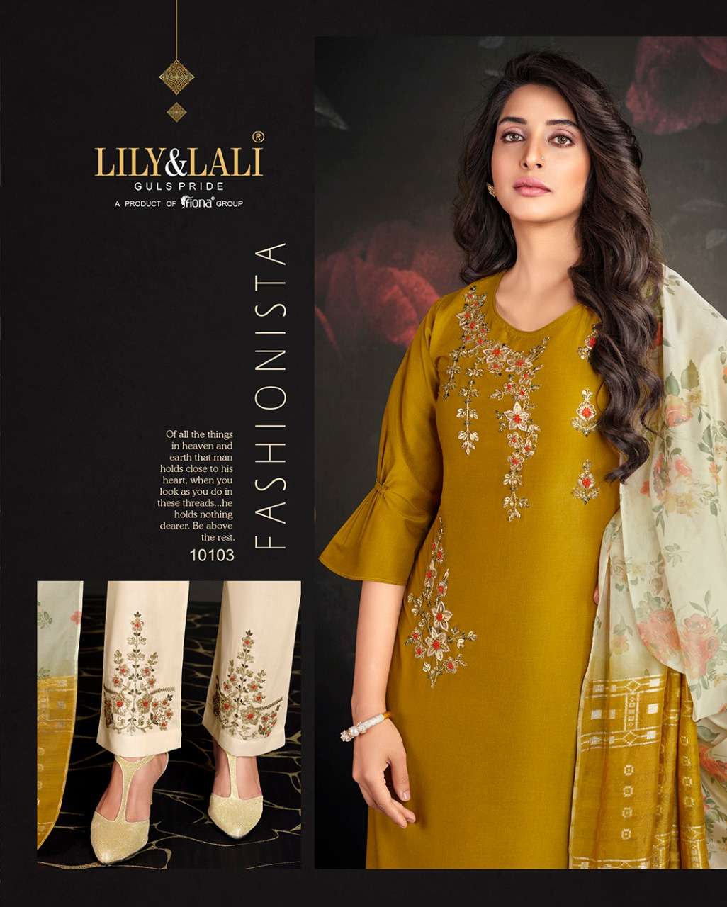 lily & lali mirage exclusive handwork 3 piece readymade set collection